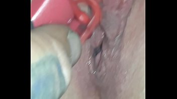 Playing with her pussy with my tattoo machine