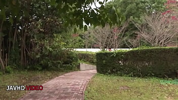 Sensual japanese beauty shares steamy outdoor passion