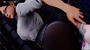 Street fighter li sitting on juri's face