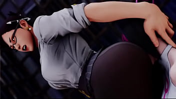 Street fighter li sitting on juri's face
