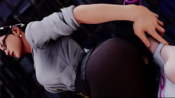 Street fighter li sitting on juri's face