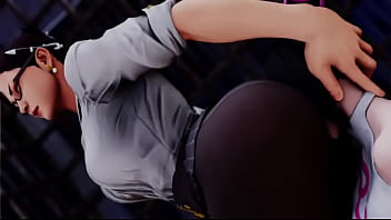 Street fighter li sitting on juri's face