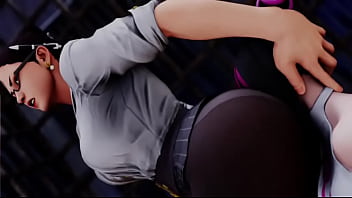Street fighter li sitting on juri's face