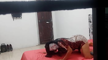 Hidden camera records the moment a cuckold arrives to see his wife with another man