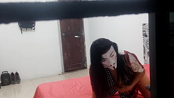 Hidden camera records the moment a cuckold arrives to see his wife with another man