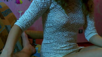 Sucking step daddy's dick for the first time