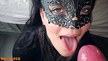 Amateur milf receives the biggest load of cum and swallows cum play and cum swallow millie fox