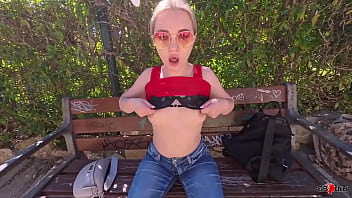 Young skinny girl outdoor beach fuck with old guy