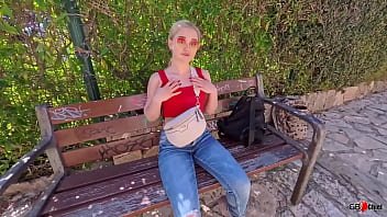 Young skinny girl outdoor beach fuck with old guy