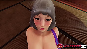 Anime shinobi cosplay girl huge boobs play g spot fingering service & wet orgasm from ass licking in honey select 2