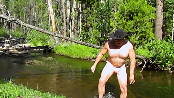 Simscristian05 update #261 naked bathing in the creek and posing at the campfire sign oct 19 2025