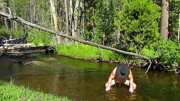 Simscristian05 update #261 naked bathing in the creek and posing at the campfire sign oct 19 2025