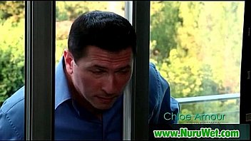 Nuru massage with big tit asian and nasty fuck on air matress 21