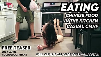 Eating chinese food in the kitchen casual cmnf