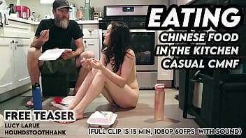 Eating chinese food in the kitchen casual cmnf