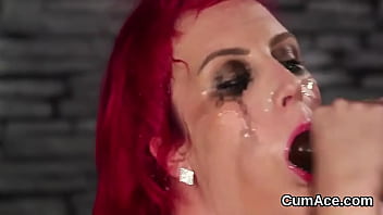 Ardent girl enjoys a face fucking and lots of sperm on her face