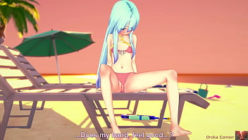 Sex at the beach young cute 19 year old blue haired girl fucked hard missionairy in koikatsu