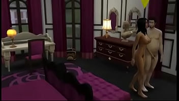 The sims 4 bella goth cheats on mortimer goth on the bed