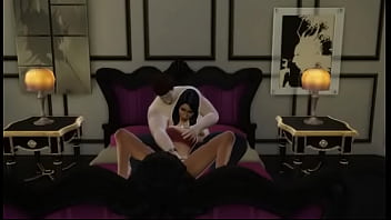 The sims 4 bella goth cheats on mortimer goth on the bed