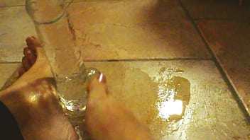 Ariel ortiz plays with her feet with her toy