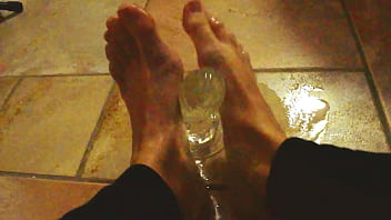 Ariel ortiz plays with her feet with her toy