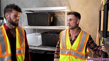 Two Lusty Warehouse Workers Hatler Gurius And Blain O'connor Set Their Sights On A Newbie Jonathan Taylor And Decide To Double Anal Fuck Him thumbnail