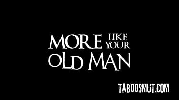 Slutty secretary fucks with boss stepson in front of him