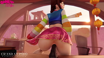 Reverse dildo ride super hot diva animation