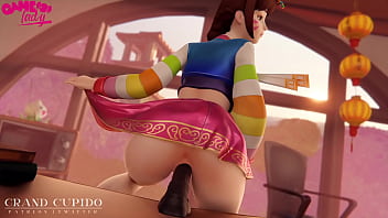 Reverse dildo ride super hot diva animation