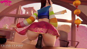 Reverse dildo ride super hot diva animation