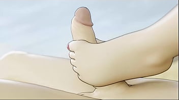 Fuuka receives a nice footjob from mitsuru