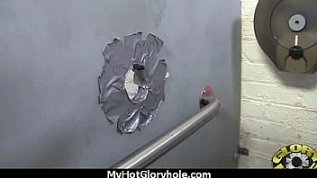 Babe sucks and fucks black cock at gloryhole 9