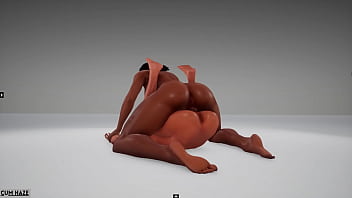 Ebony amazoninan gets fucked 3d