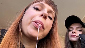 Double pov spitting and dirty sneaker soles worship