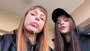 Double pov spitting and dirty sneaker soles worship