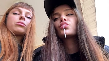 Double pov spitting and dirty sneaker soles worship