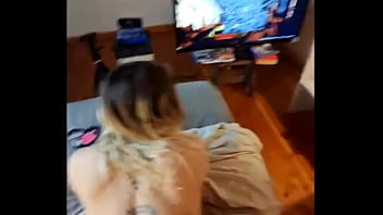 My half sister is fucked everywhere while playing playstation