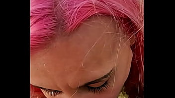 She blows my cock at the seaside with a nice view