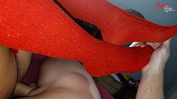 Mature in high red socks satisfies