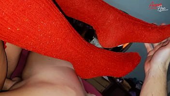 Mature in high red socks satisfies