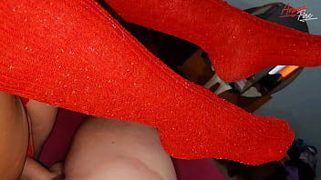 Mature in high red socks satisfies