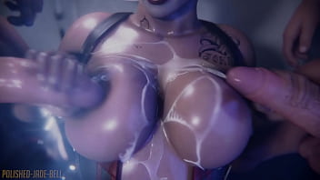 Watch As Harely Quinn Jacks Off 2 Guys And Gets Her Amazing Tits Covered With Cum In This Fantastic Animation By Polished Jade Bell thumbnail