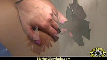 Gloryhole with a nasty wild white girl interracial 9