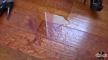 Maxine x squirts really hard during wild dildo fucking session