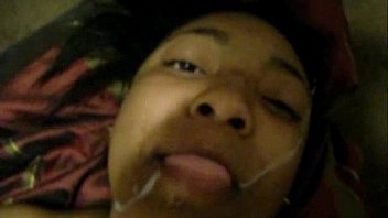 Black girl taking that cum in the mouth