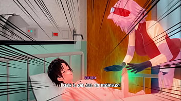 Sakura gives handjob scene