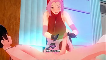 Sakura gives handjob scene