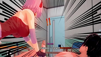 Sakura gives handjob scene