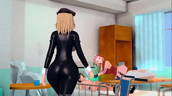 Sakura gives handjob scene