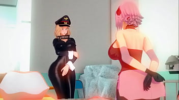 Sakura gives handjob scene